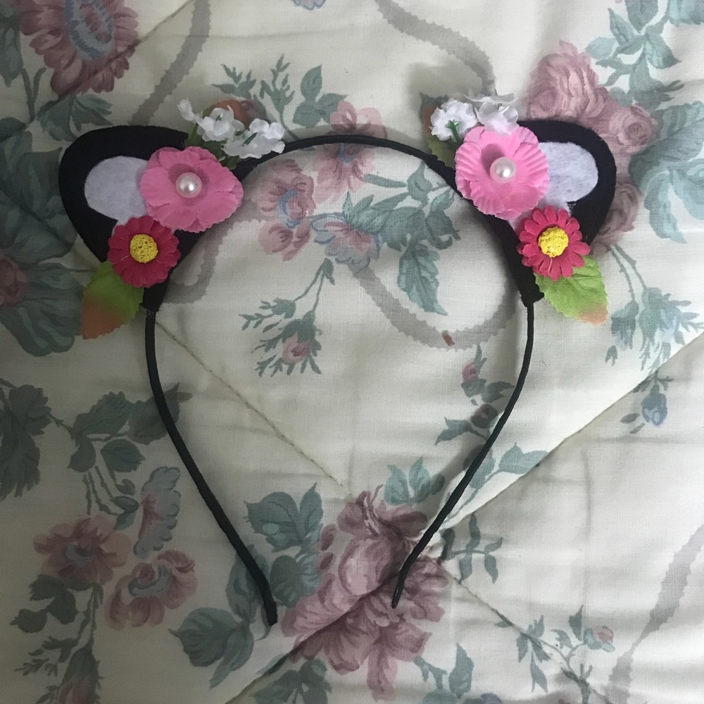 Cat eared Flower Headband